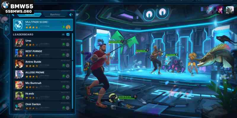 Multiplayer fishing game online leaderboard and competitive room interface